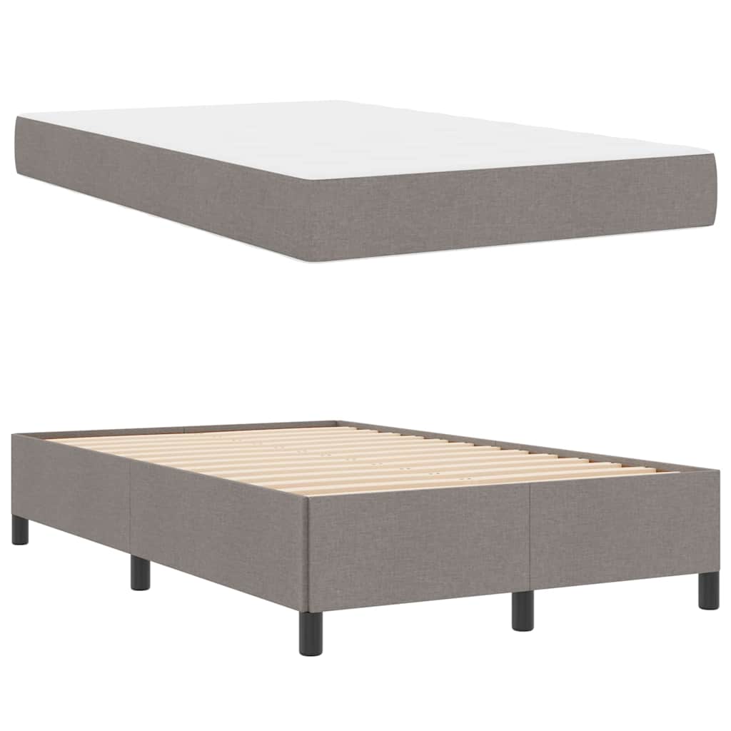 Lit à ressorts Taupe 120 x 190 cm tissu - XIOS