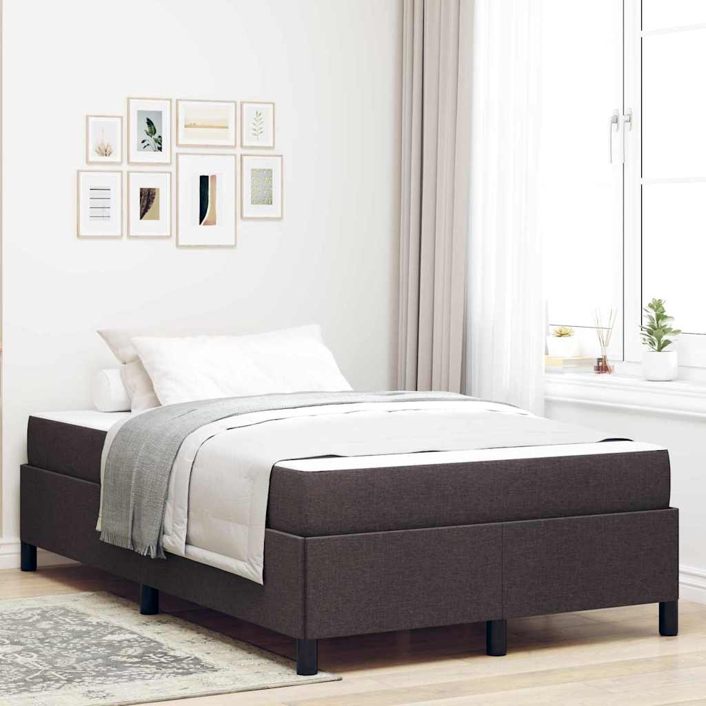 Lit à ressorts Marron foncé 120 x 200 cm tissu - XIOS
