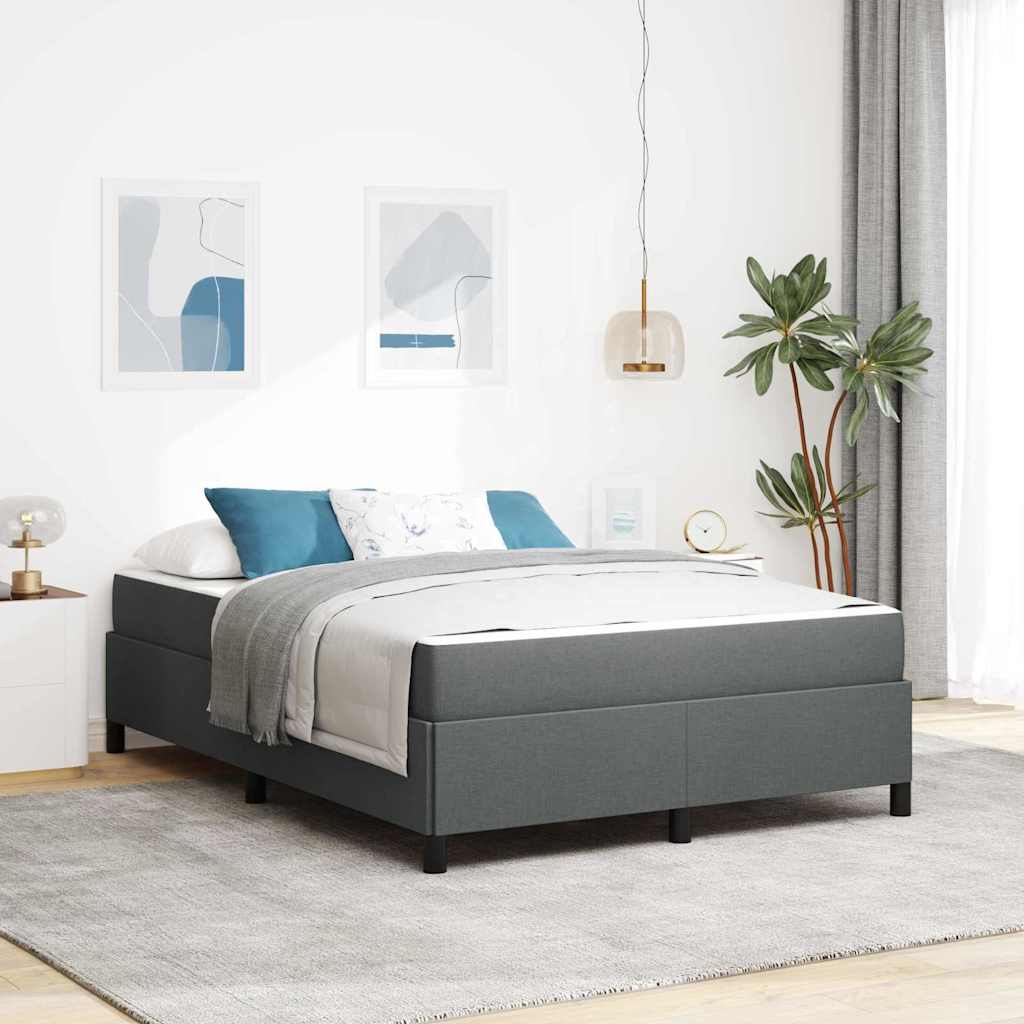 Lit à ressorts avec matelas Gris foncé 140 x 190 cm tissu - XIOS