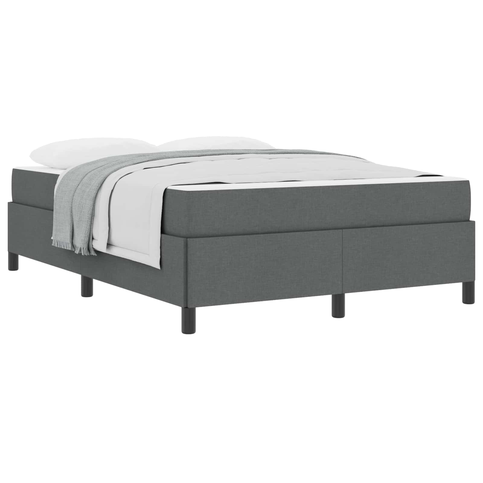 Lit à ressorts avec matelas Gris foncé 140 x 190 cm tissu - XIOS
