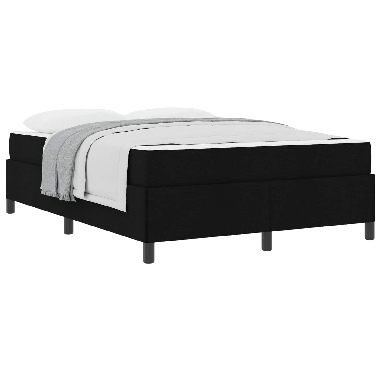 Lit à ressorts avec matelas Noir 140 x 190 cm tissu - XIOS