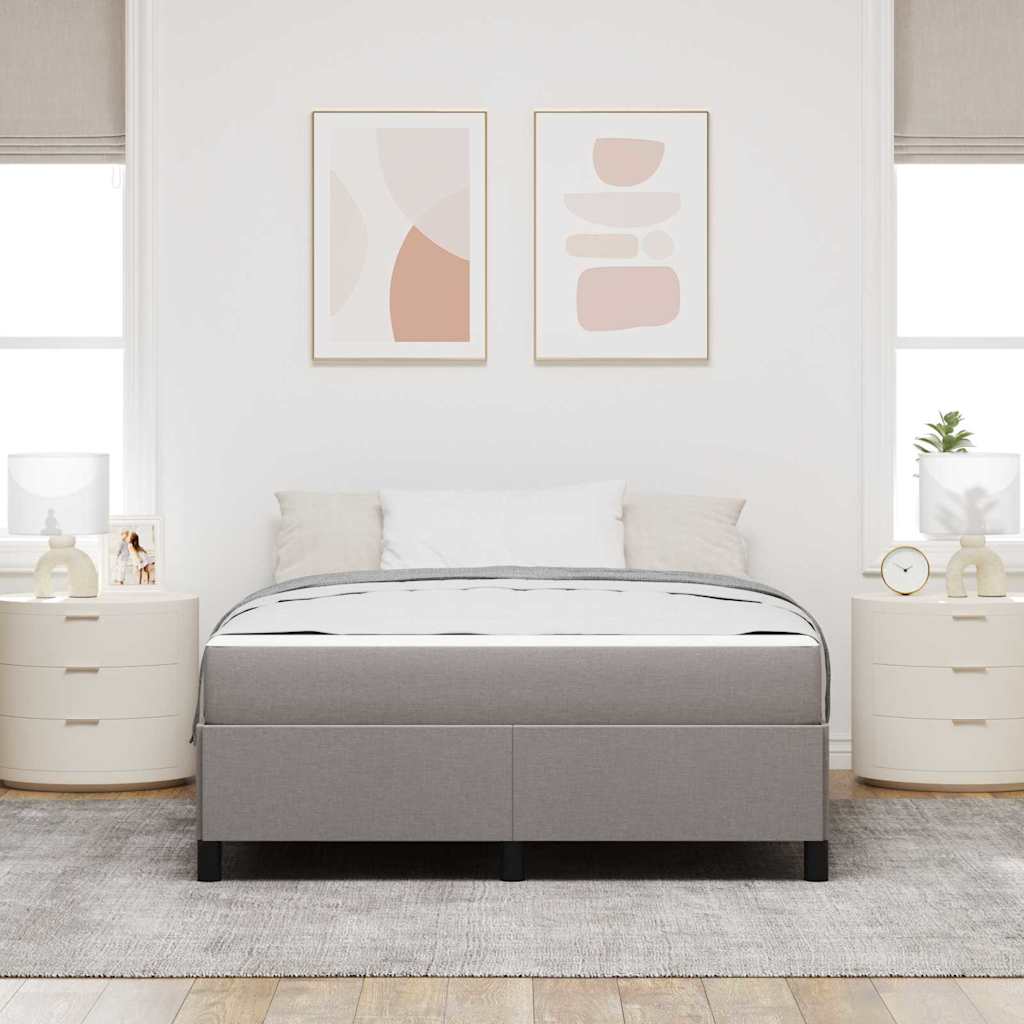Lit à ressorts avec matelas Taupe 140 x 190 cm tissu - XIOS