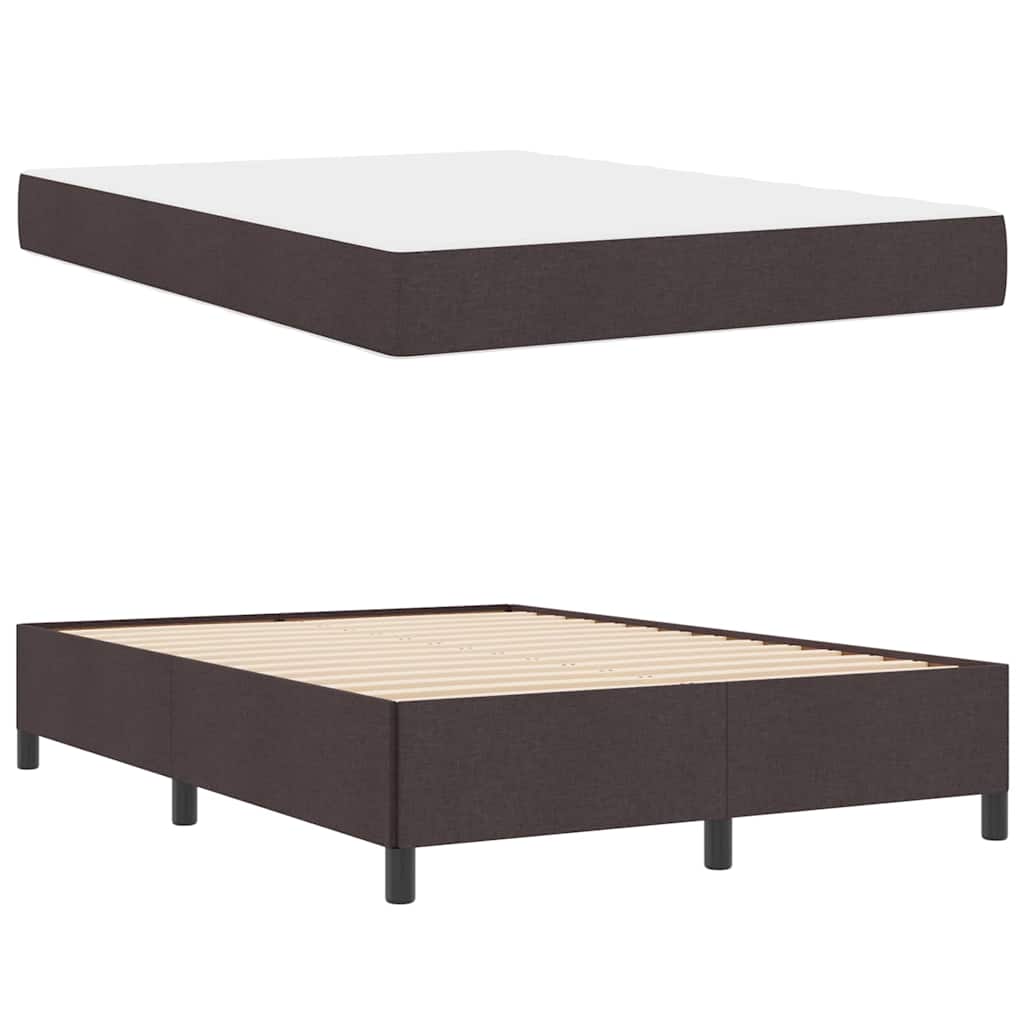 Lit à ressorts Marron foncé 140 x 200 cm tissu - XIOS