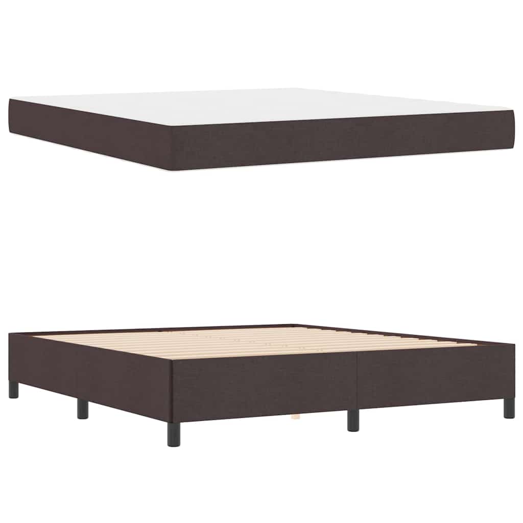 Lit à ressorts Marron foncé 180 x 200 cm tissu - XIOS
