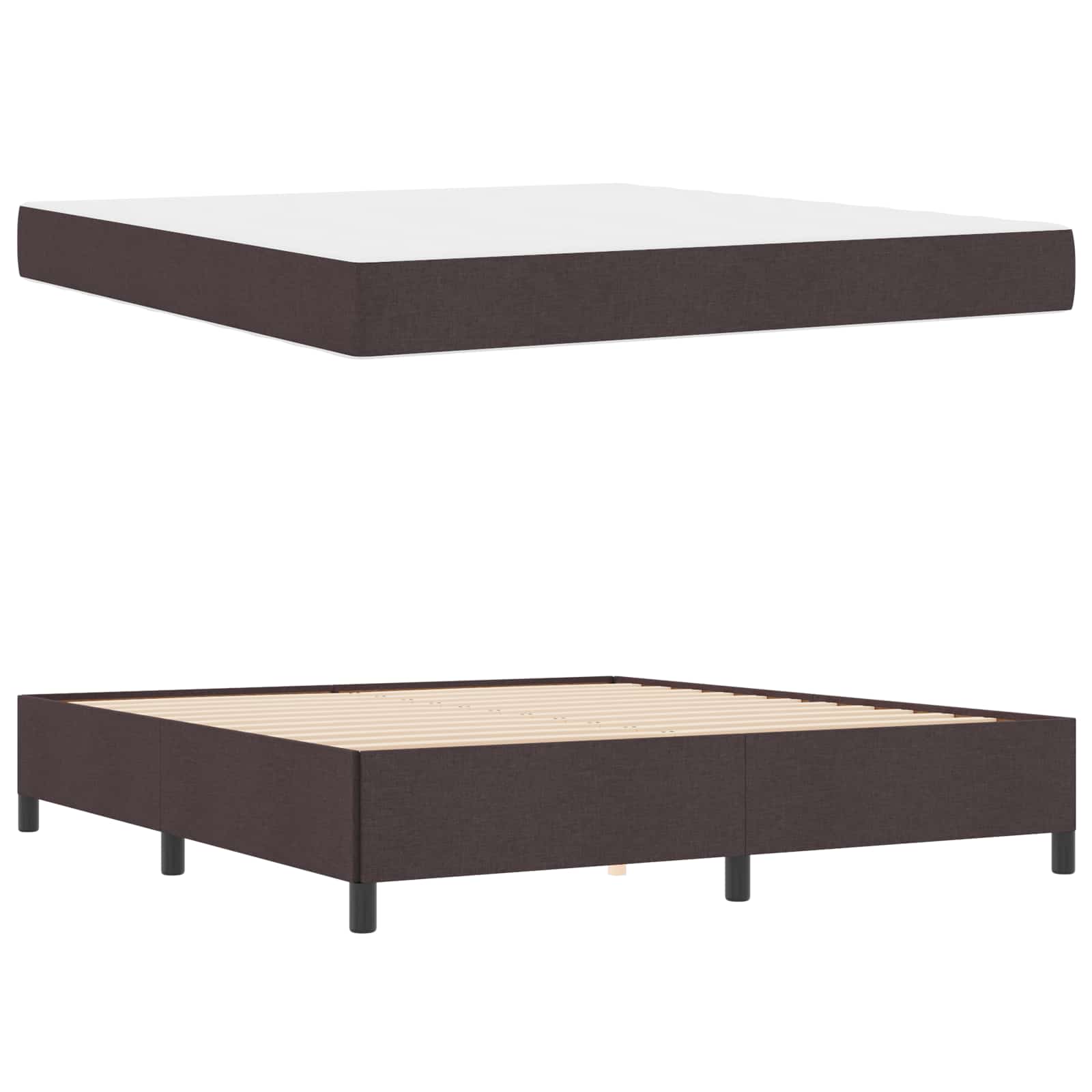 Lit à ressorts Marron foncé 180 x 200 cm tissu - XIOS