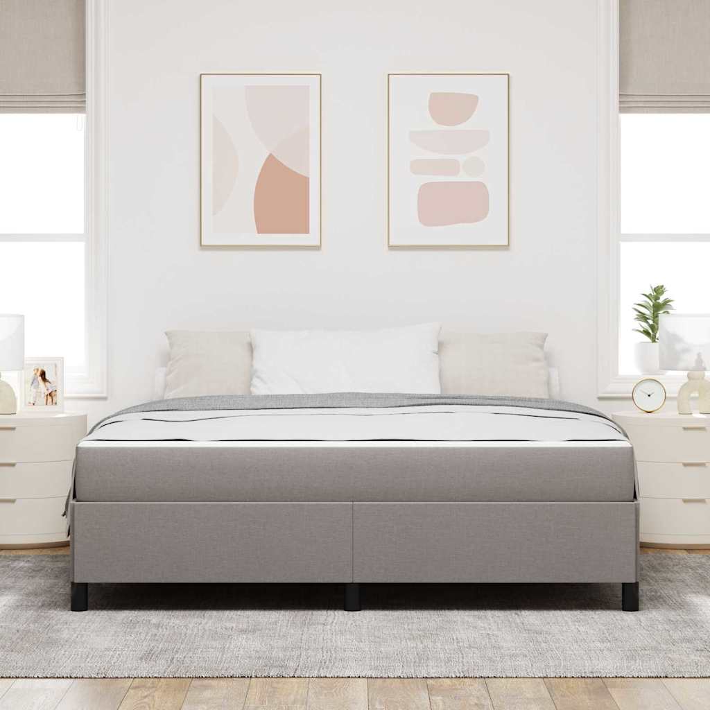 Lit à ressorts Taupe 180 x 200 cm tissu - XIOS