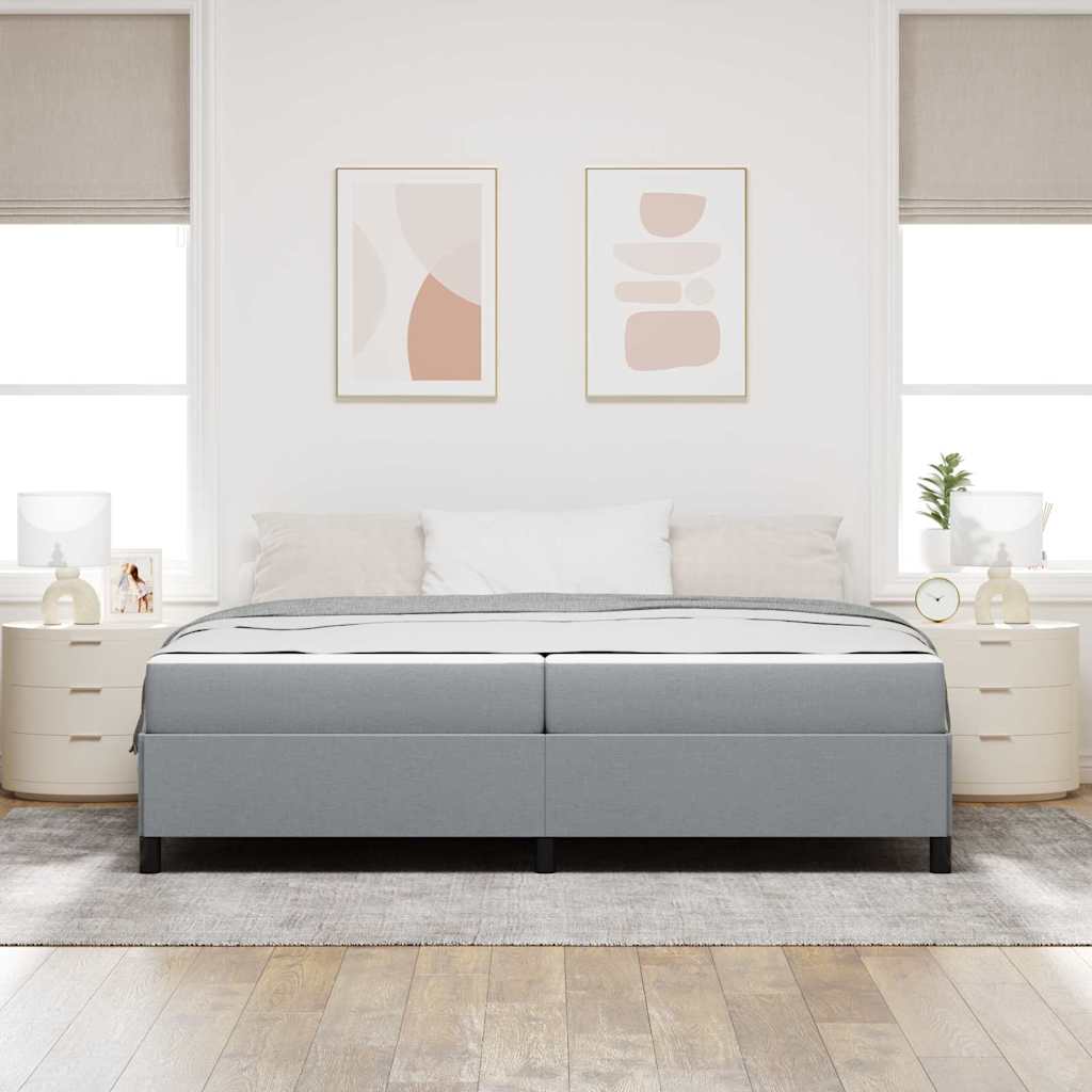Lit à ressorts Gris clair 200 x 200 cm tissu