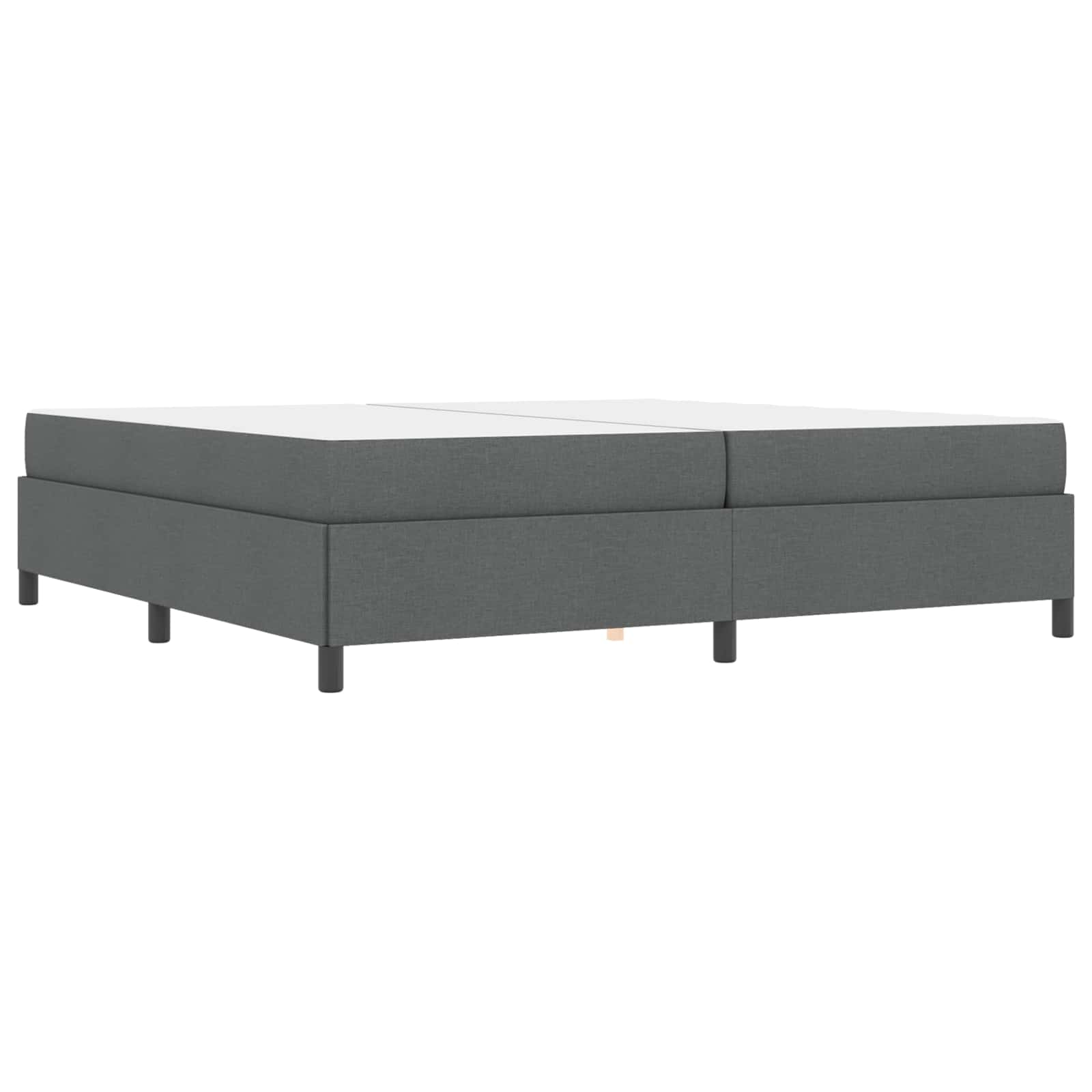 Lit à ressorts avec matelas Gris foncé 200 x 200 cm tissu - XIOS