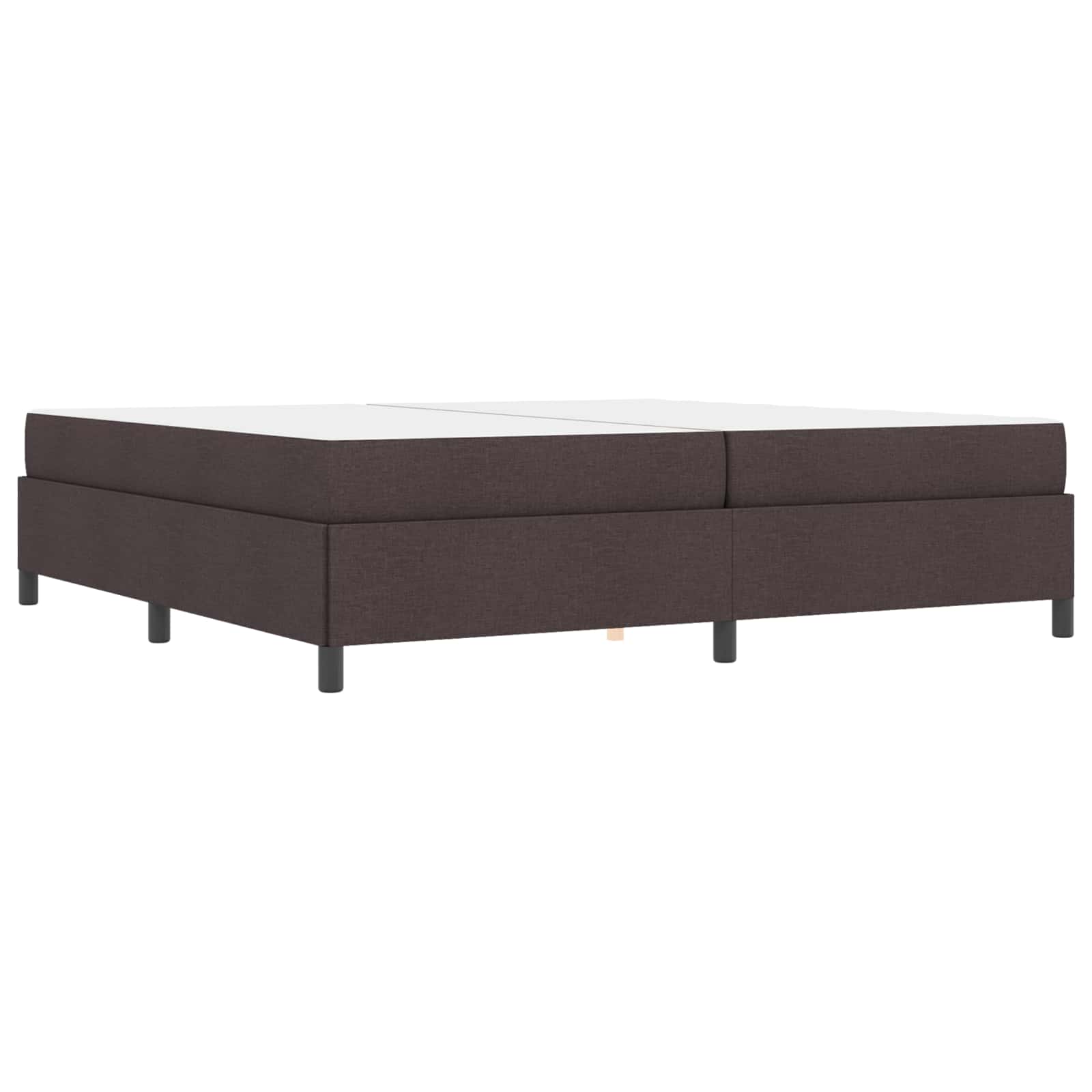 Lit à ressorts avec matelas Marron foncé 200 x 200 cm tissu - XIOS