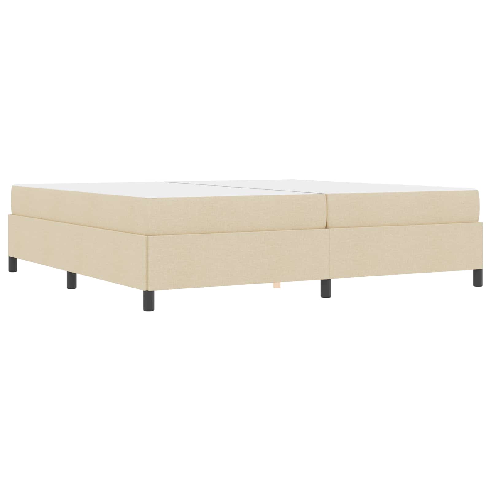 Lit à ressorts avec matelas Crème 200 x 200 cm tissu - XIOS