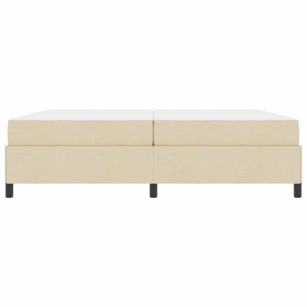 Lit à ressorts avec matelas Crème 200 x 200 cm tissu - XIOS