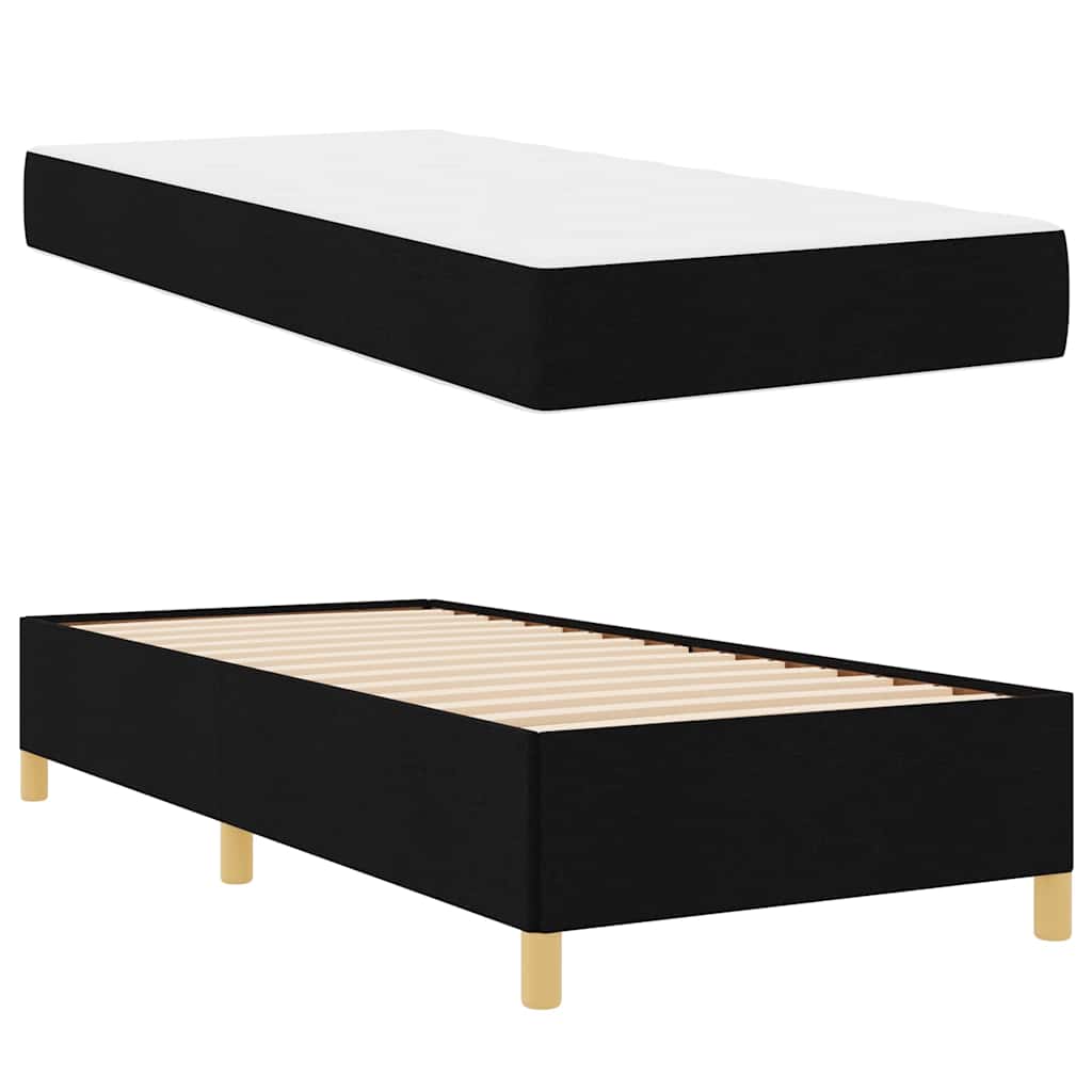Cadre de lit avec matelas Noir 80 x 200 cm tissu - XIOS
