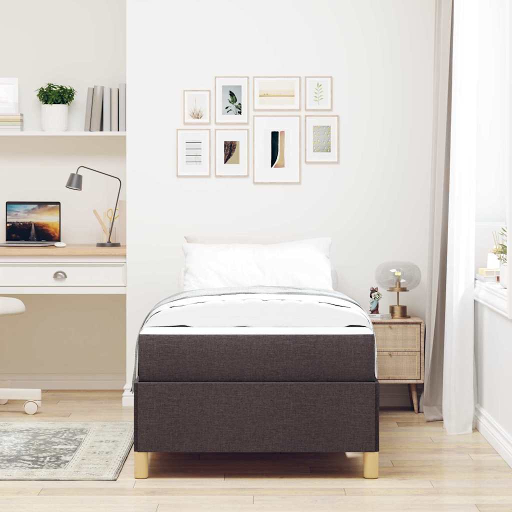 Cadre de lit Marron foncé 80 x 200 cm tissu - XIOS
