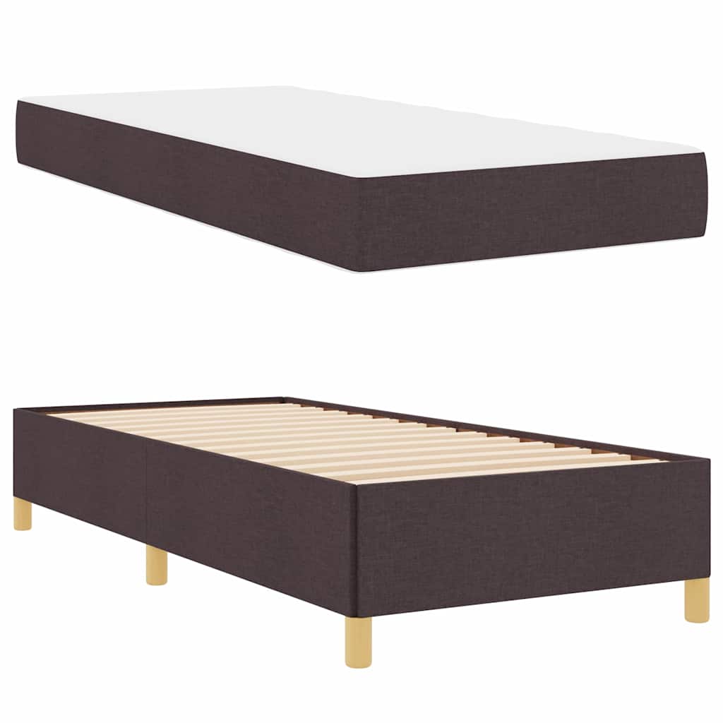 Cadre de lit Marron foncé 80 x 200 cm tissu - XIOS