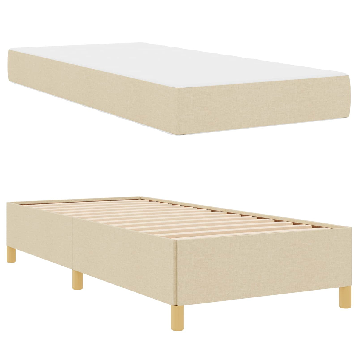 Cadre de lit Crème 80 x 200 cm tissu