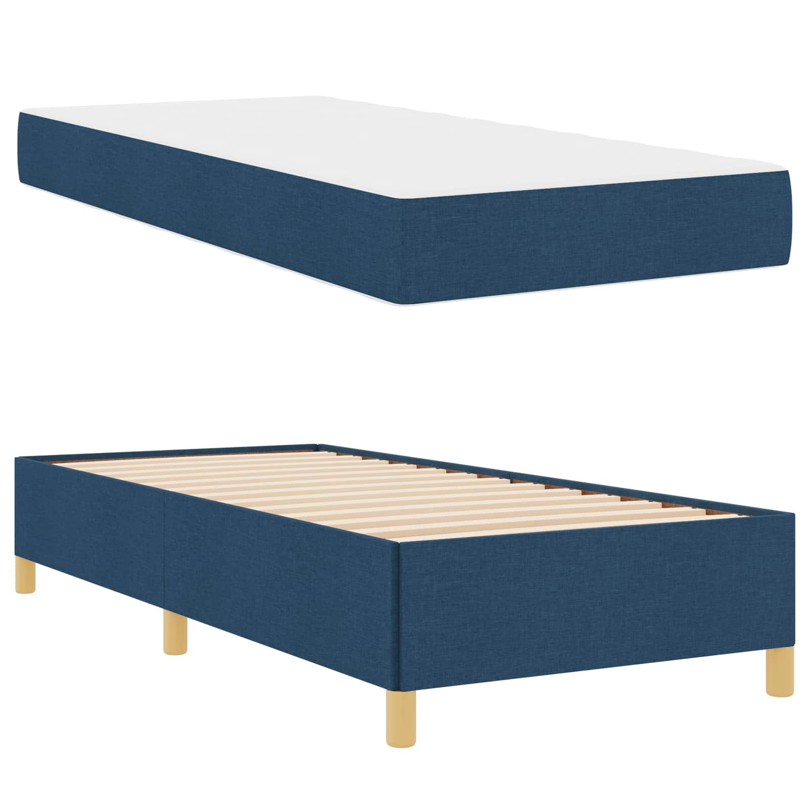 Cadre de lit Bleu 80 x 200 cm tissu - XIOS