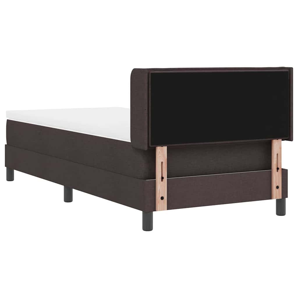 Lit à ressorts avec tête de lit Marron foncé 190 x 90 cm tissu - XIOS