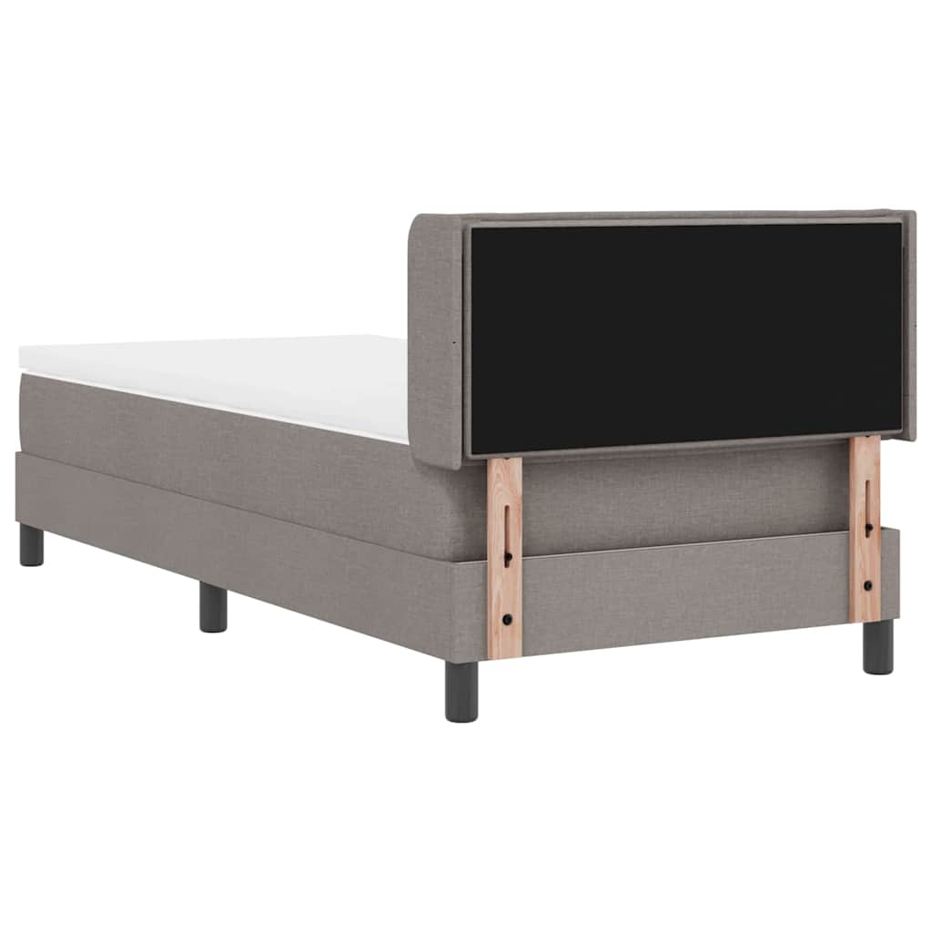 Lit à ressorts avec tête de lit Taupe 200 x 100 cm tissu
