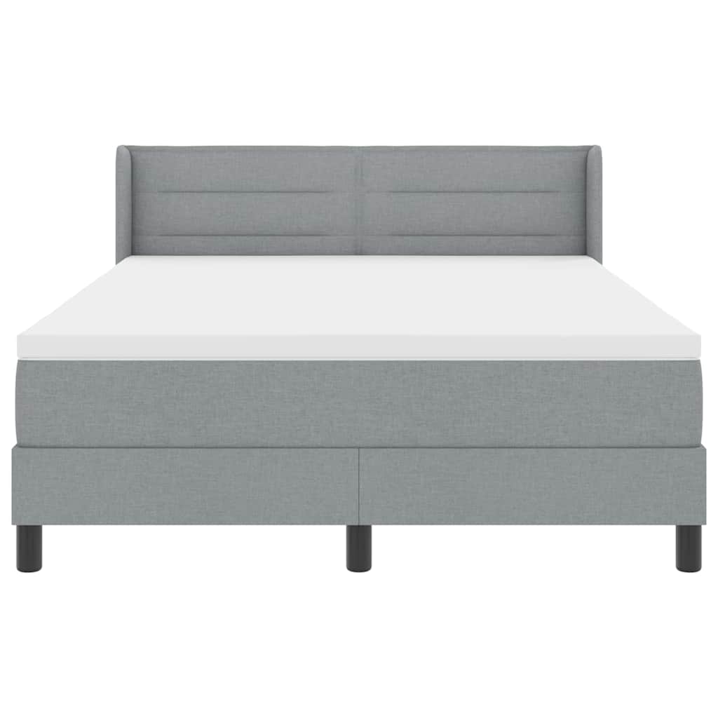 Lit à ressorts avec matelas Gris clair 200 x 140 cm Polyester - XIOS