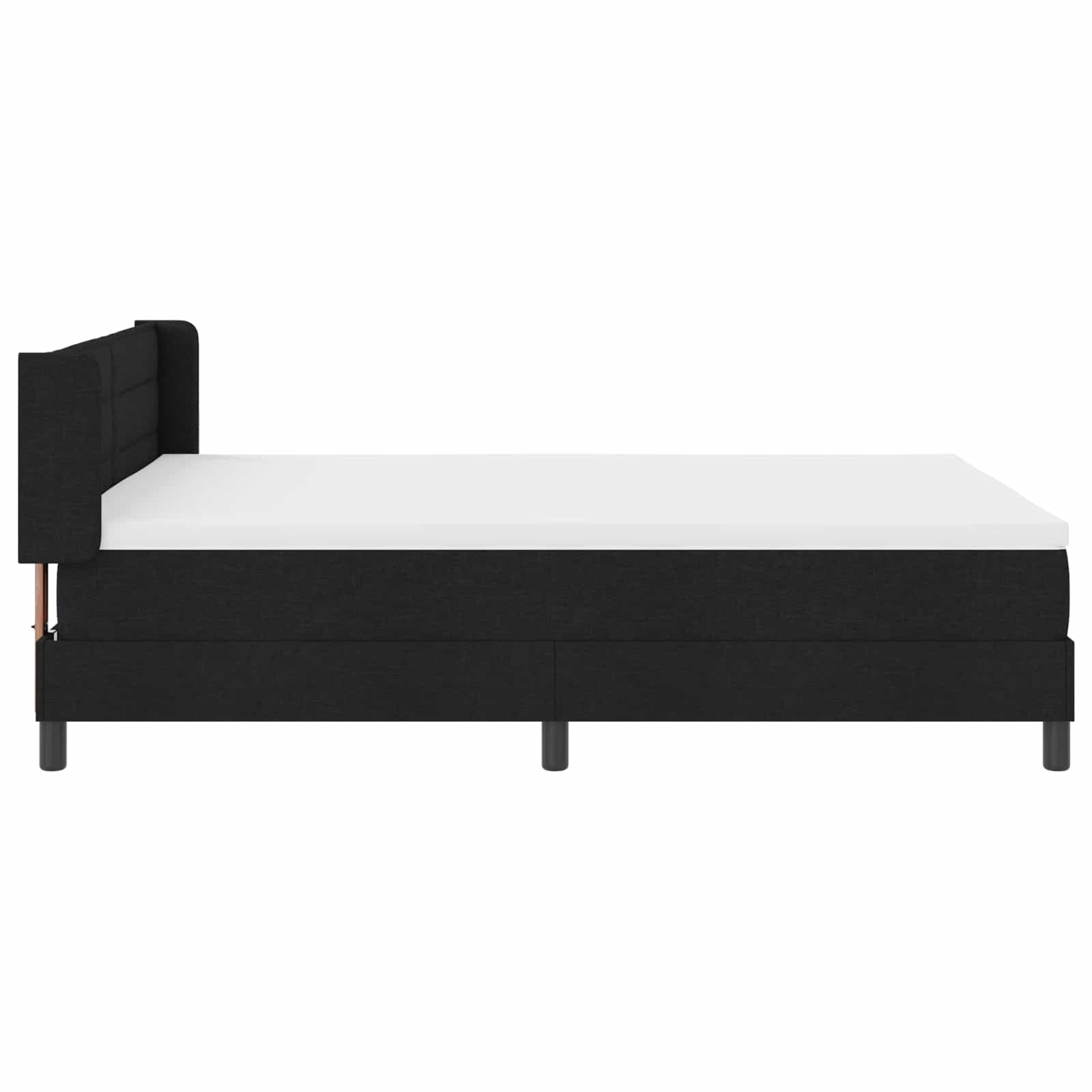 Lit à ressorts avec tête de lit Noir 200 x 140 cm tissu - XIOS