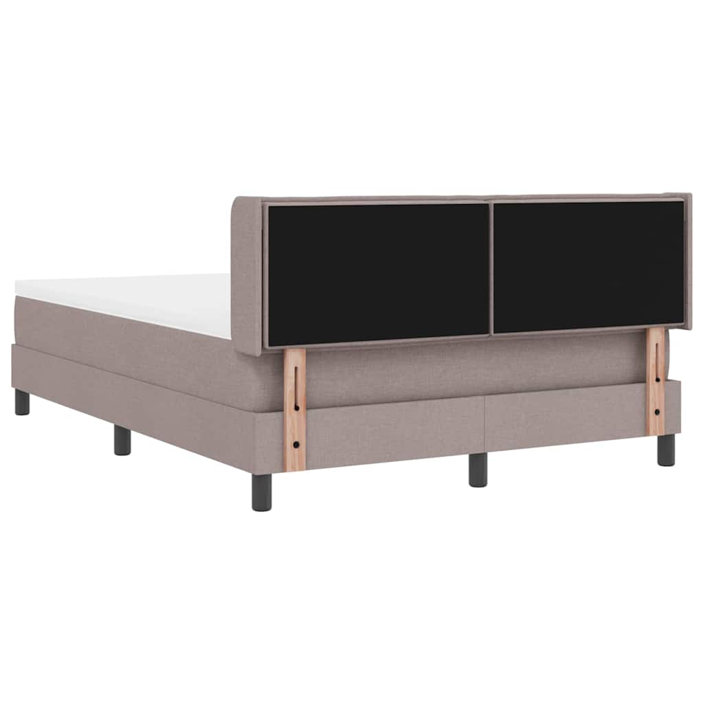Lit à ressorts avec tête de lit Taupe 200 x 140 cm tissu - XIOS