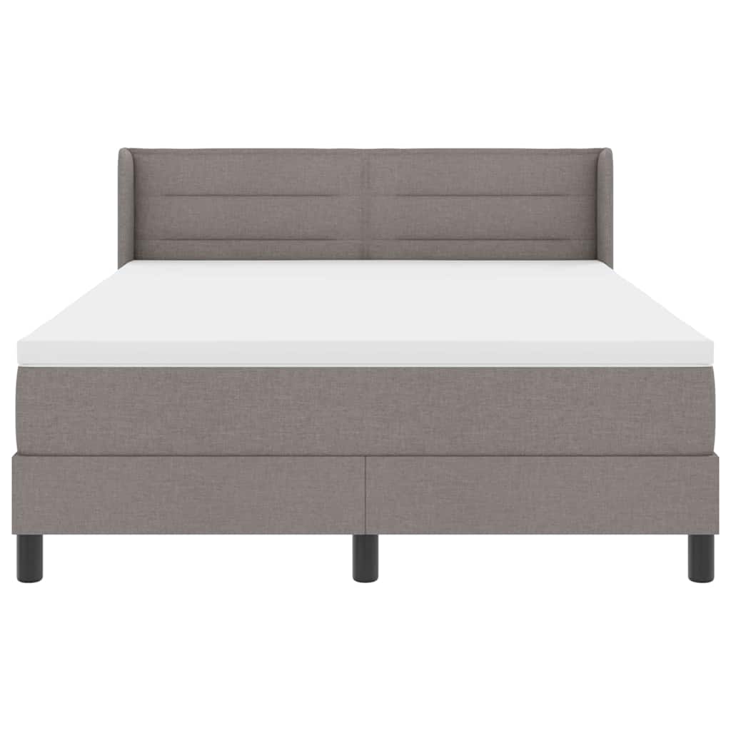 Lit à ressorts avec tête de lit Taupe 200 x 140 cm tissu - XIOS