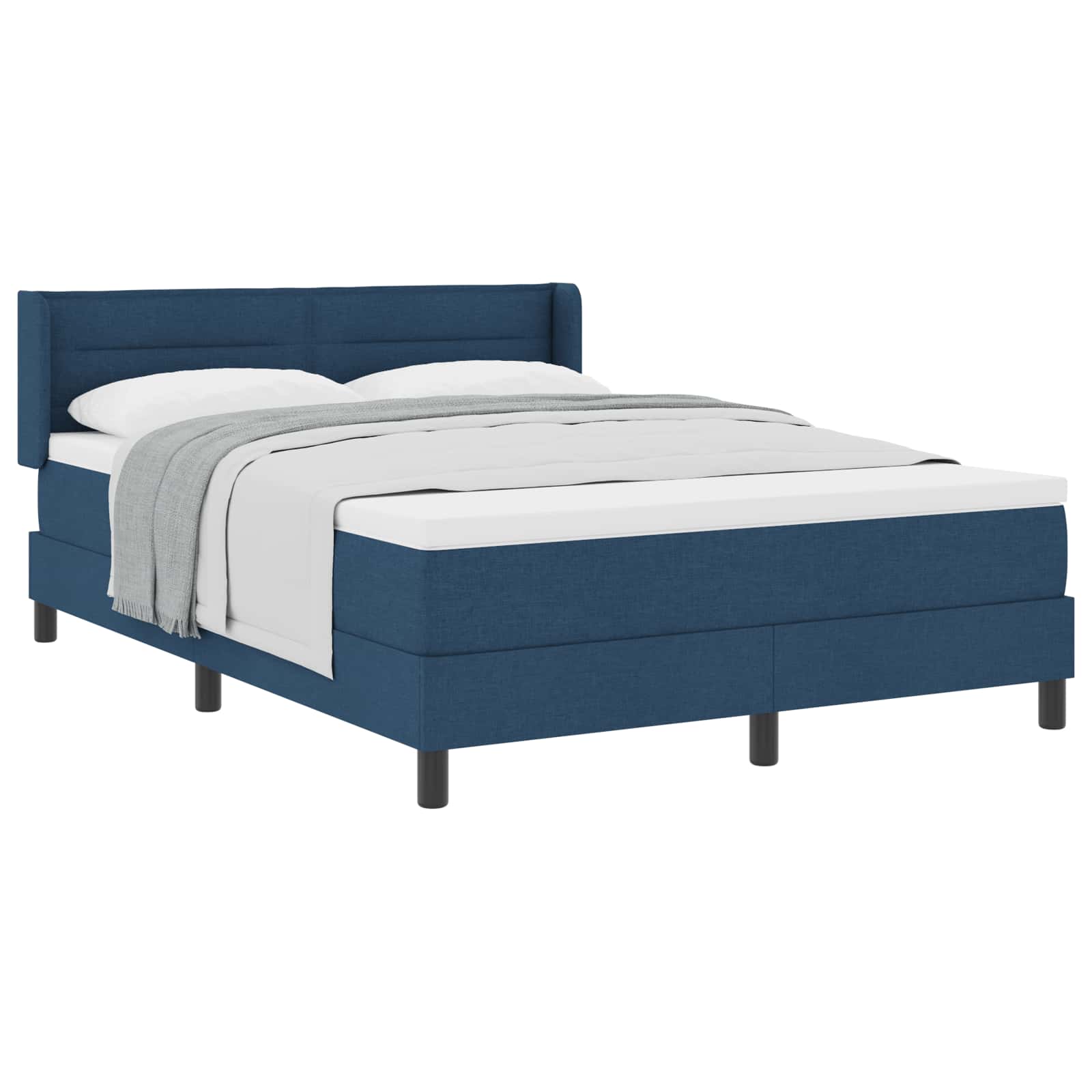 Lit à ressorts avec matelas Bleu foncé 200 x 160 cm tissu - XIOS