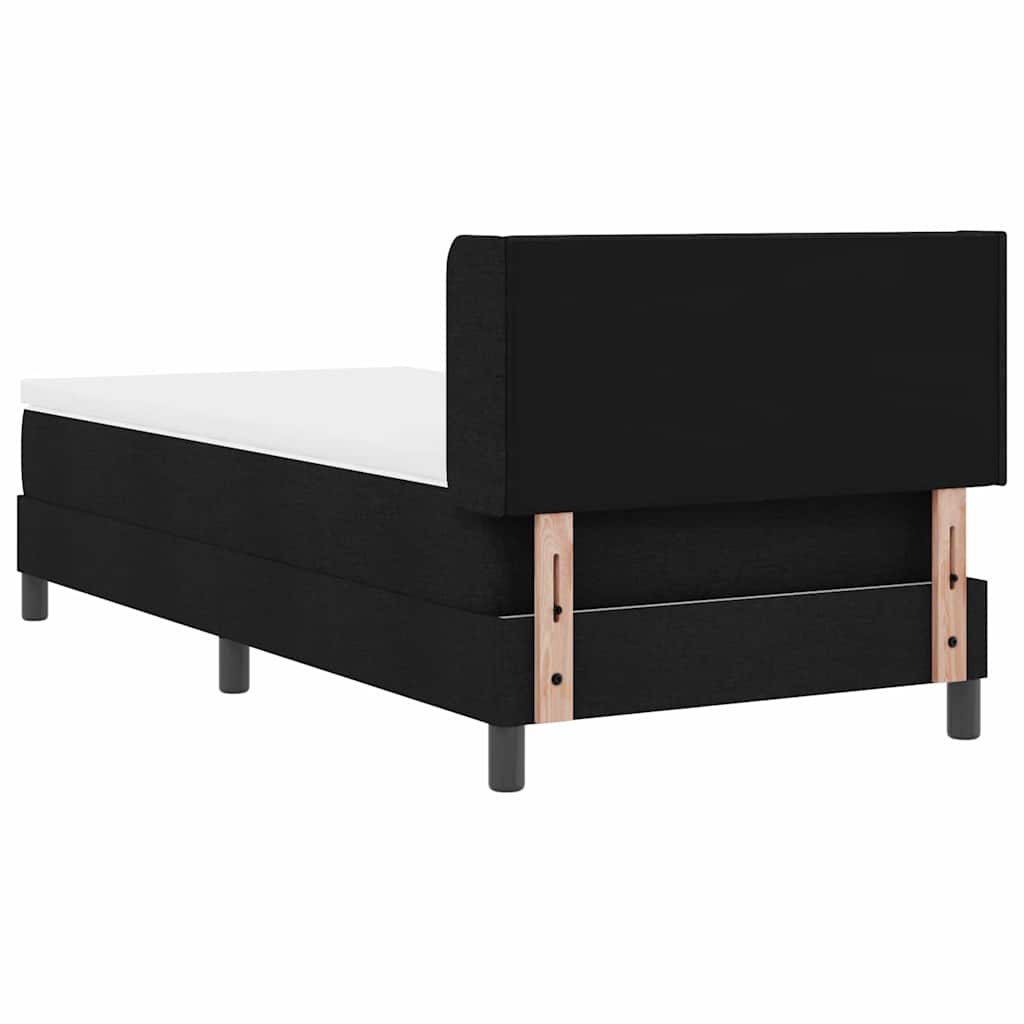 Lit à ressorts avec tête de lit Noir 200 x 80 cm tissu - XIOS