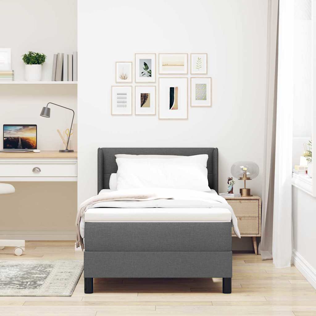 Lit boxspring avec matelas avec matelas Gris foncé 100 x 200 cm - XIOS