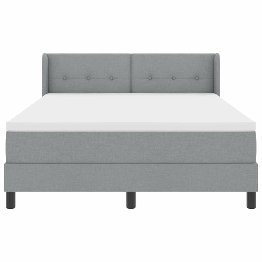 Lit à ressorts avec tête de lit Gris clair 200 x 140 cm tissu - XIOS
