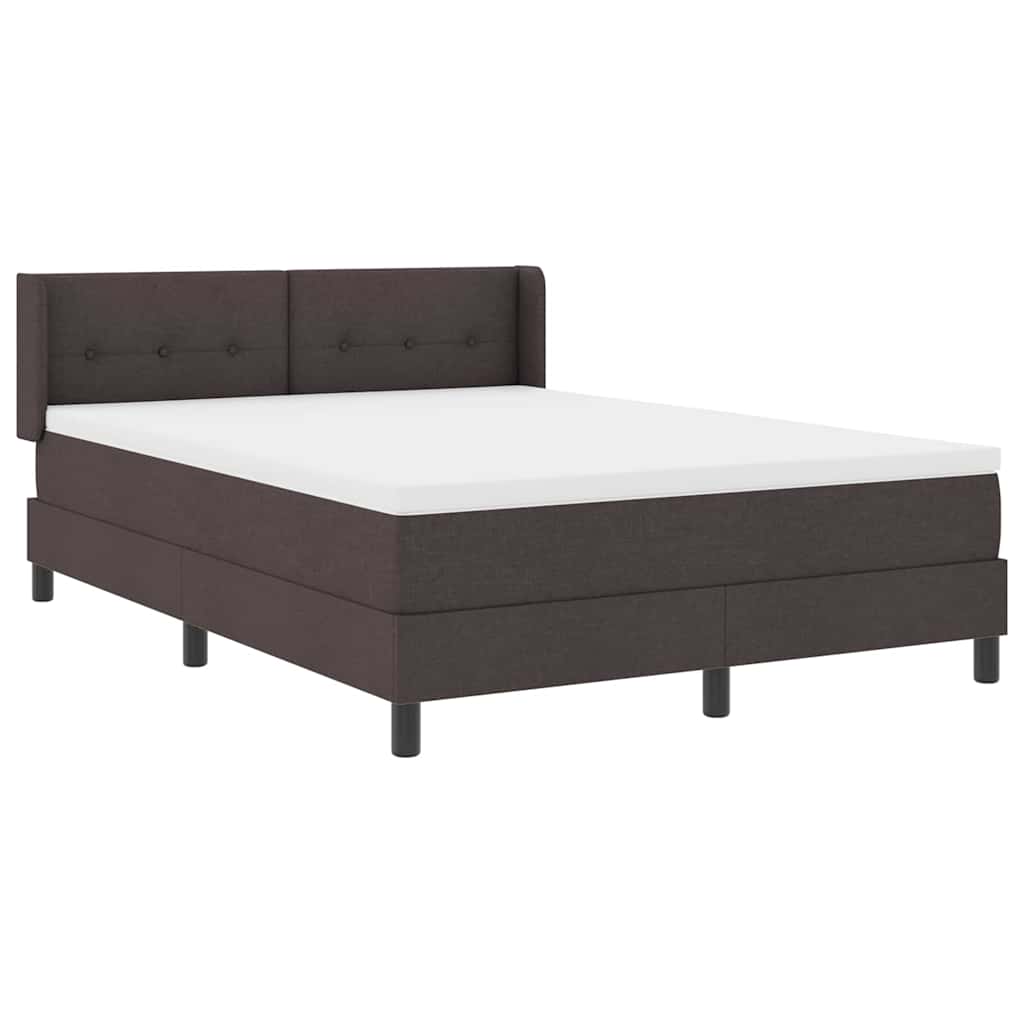 Lit à ressorts avec matelas Marron foncé 200 x 140 cm Polyester - XIOS