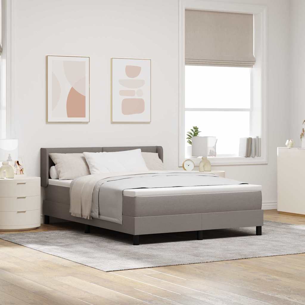 Lit à ressorts avec coussin Taupe 200 x 140 cm tissu - XIOS