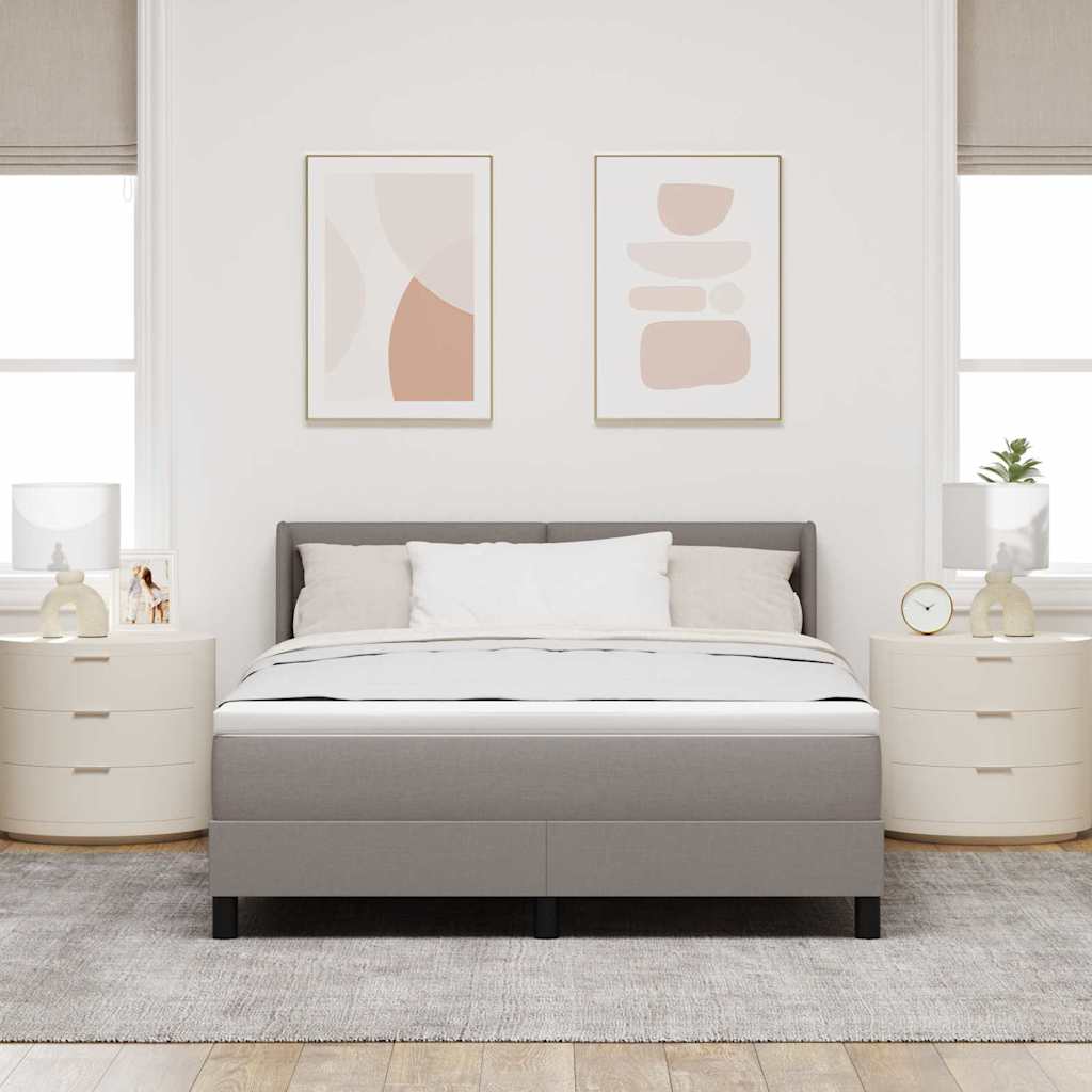 Lit à ressorts avec coussin Taupe 200 x 140 cm tissu - XIOS