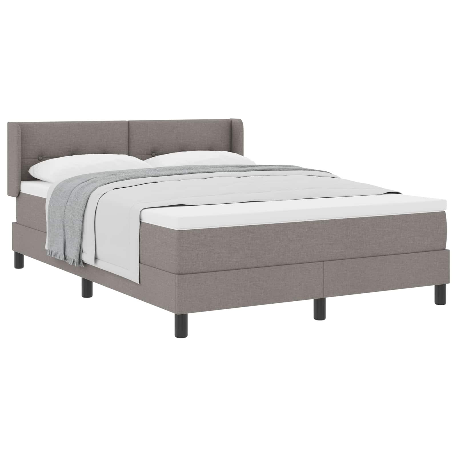 Lit à ressorts avec coussin Taupe 200 x 140 cm tissu - XIOS