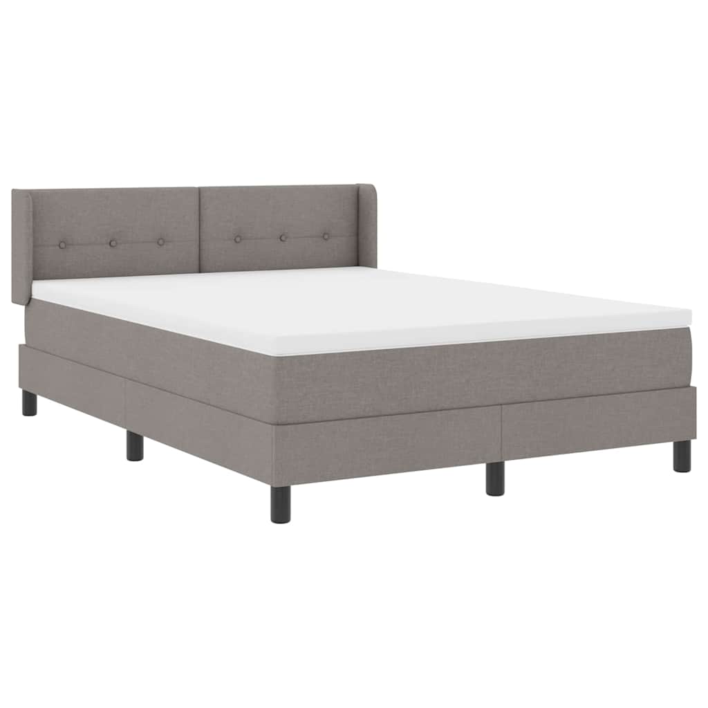 Lit à ressorts avec coussin Taupe 200 x 140 cm tissu - XIOS
