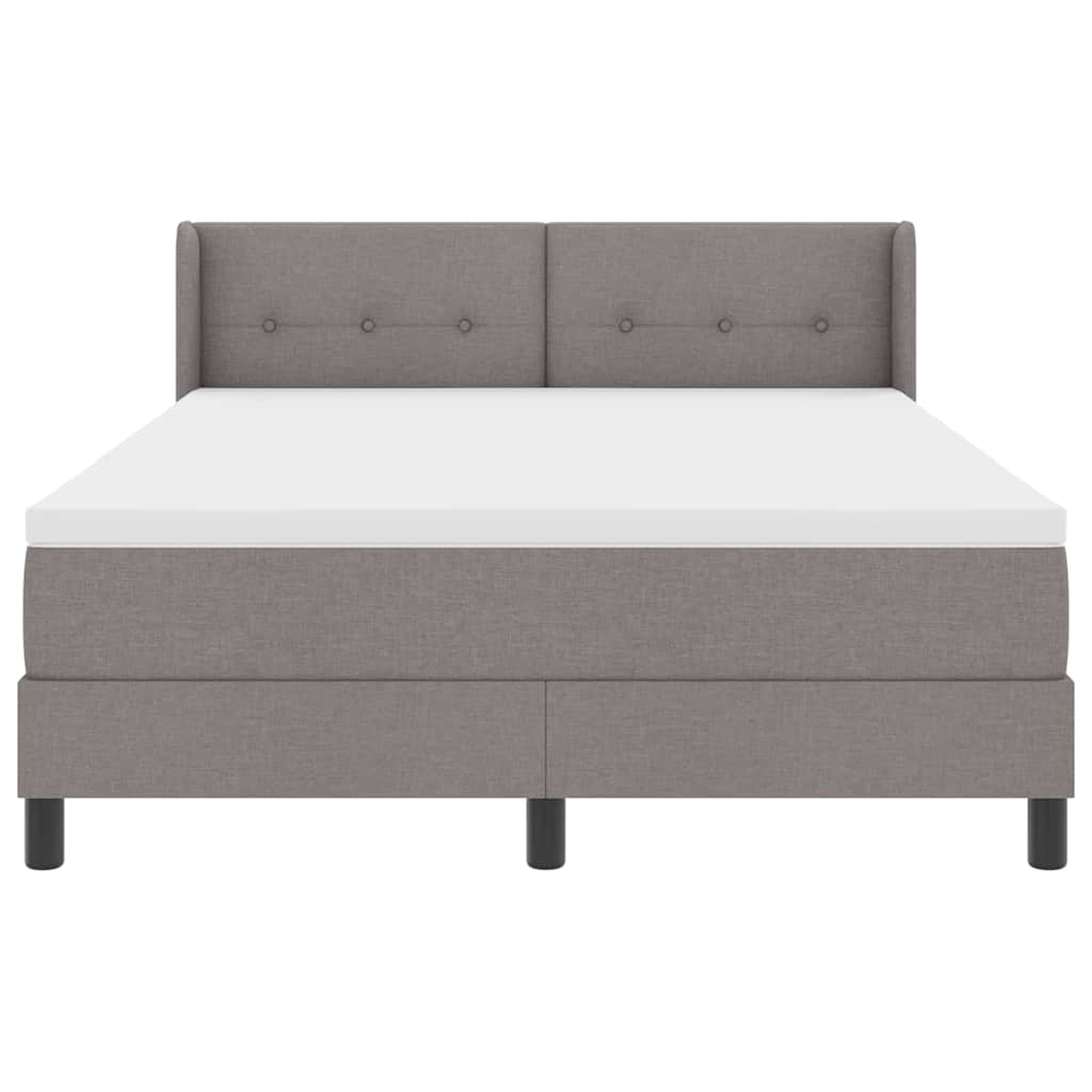 Lit à ressorts avec coussin Taupe 200 x 140 cm tissu - XIOS