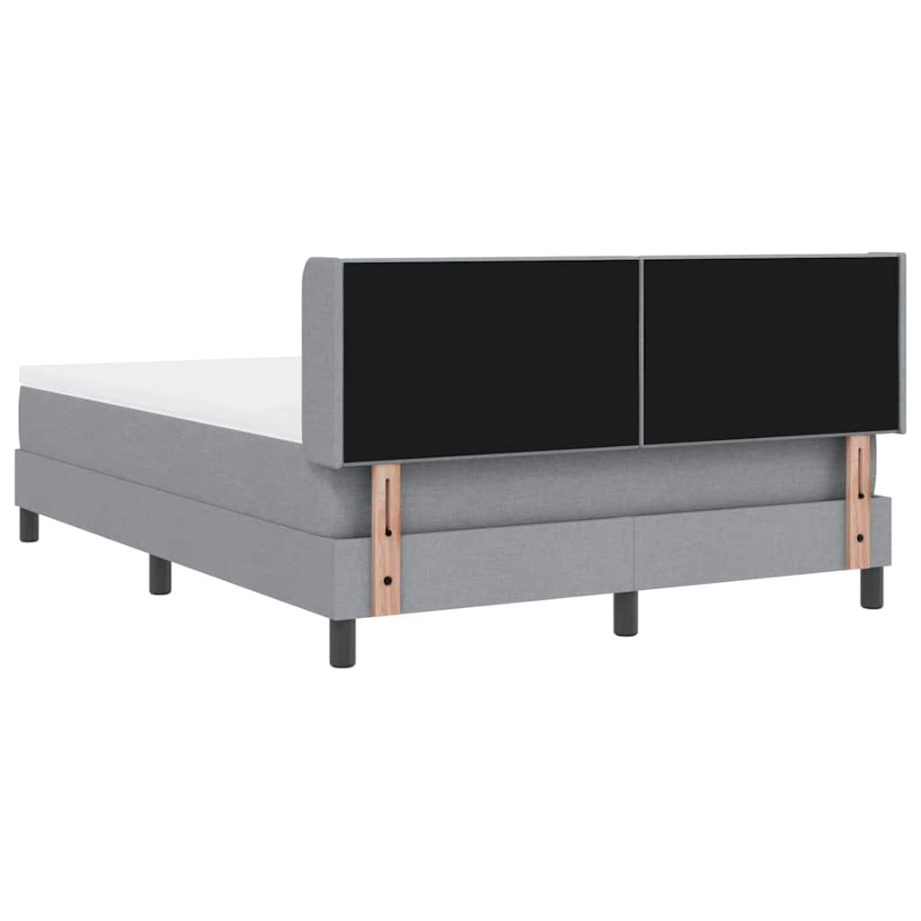 Lit à ressorts avec tête de lit Gris clair 200 x 160 cm tissu - XIOS