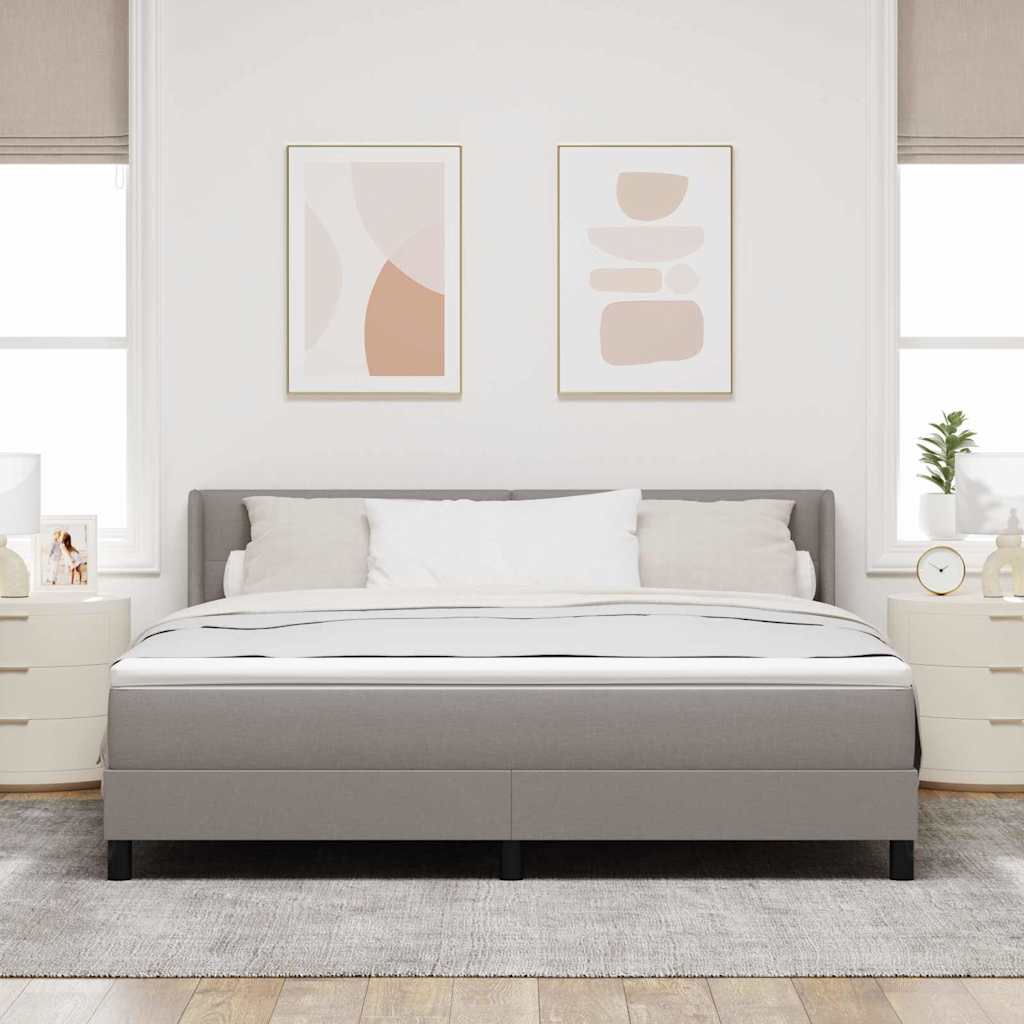 Lit à ressorts avec matelas Taupe 200 x 180 cm Polyester - XIOS