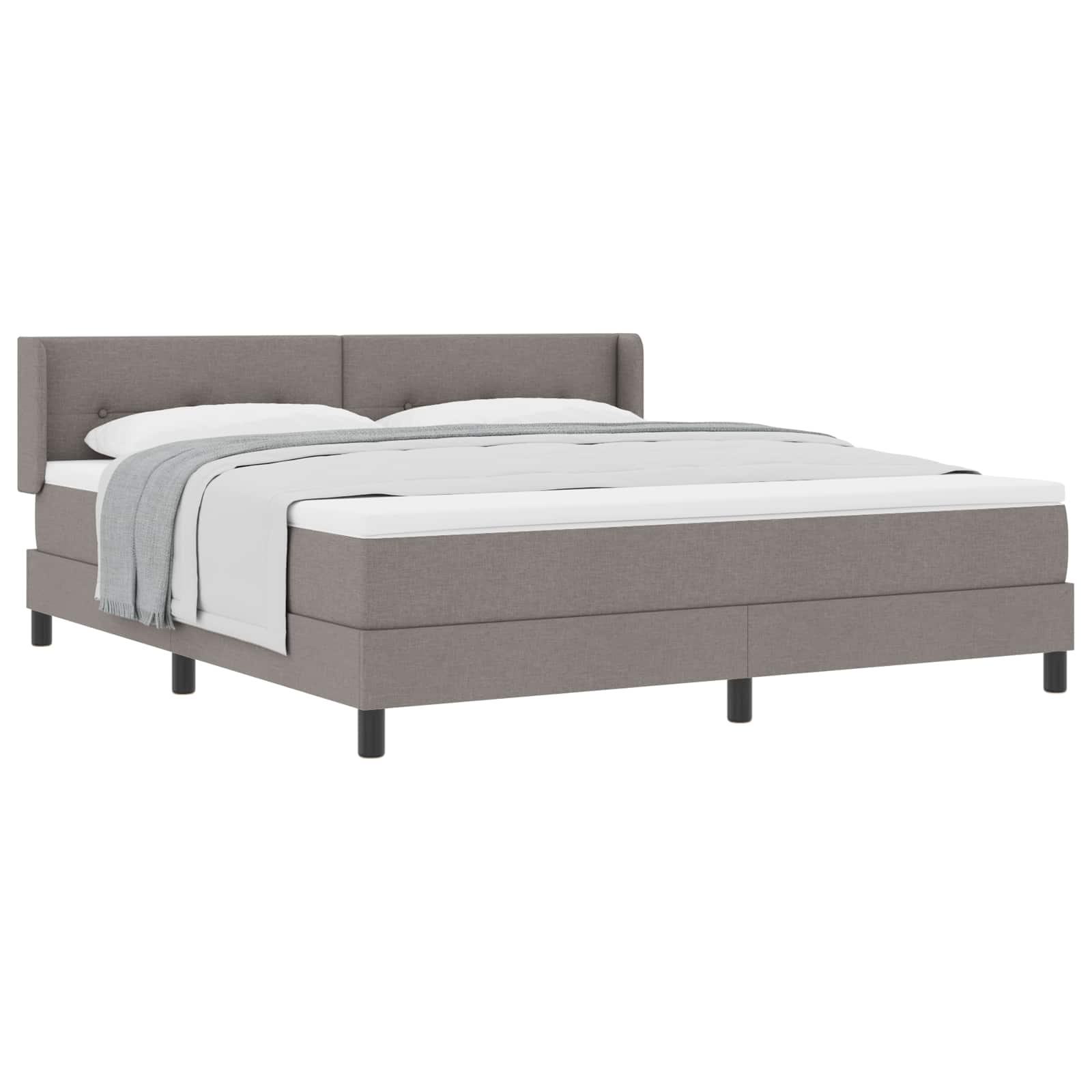 Lit à ressorts avec matelas Taupe 200 x 180 cm Polyester - XIOS