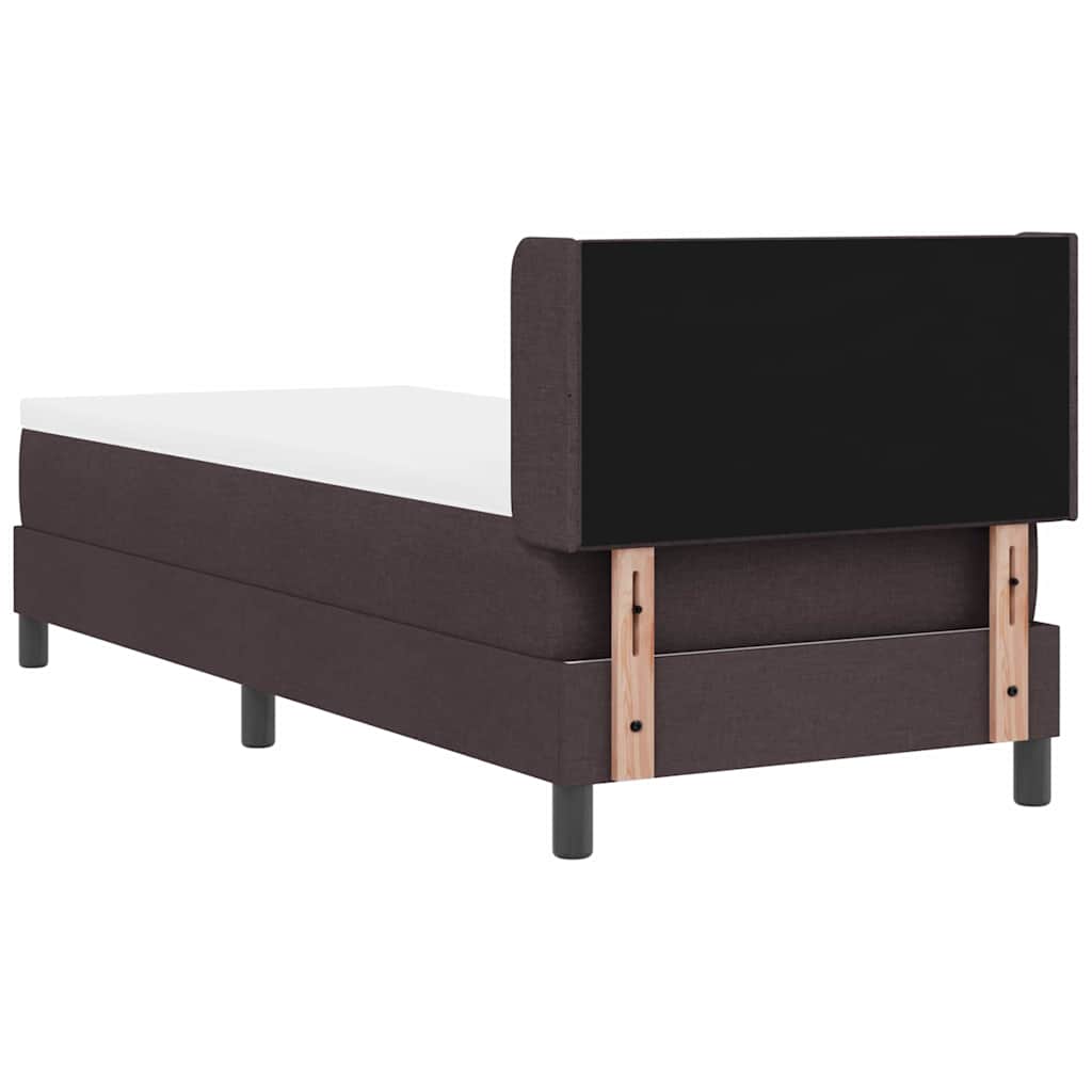 Lit à ressorts avec coussin Marron foncé 200 x 80 cm tissu - XIOS