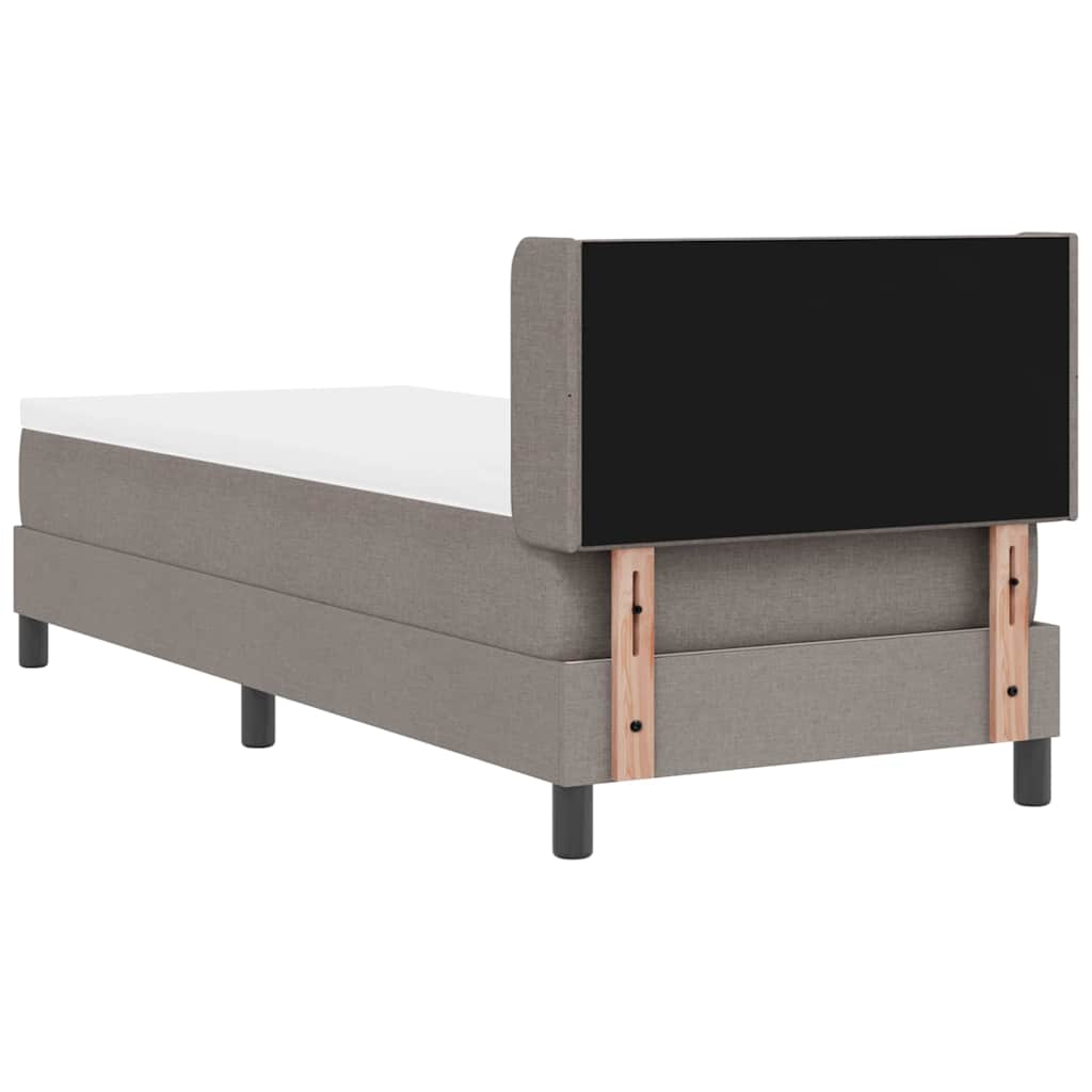 Lit à ressorts avec tête de lit Taupe 200 x 80 cm tissu