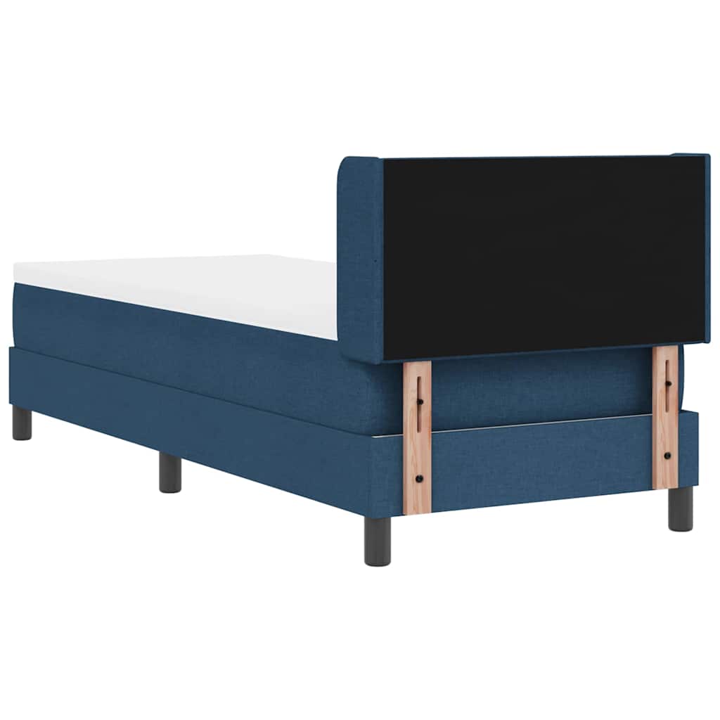 Lit à ressorts avec tête de lit Bleu 200 x 80 cm tissu - XIOS