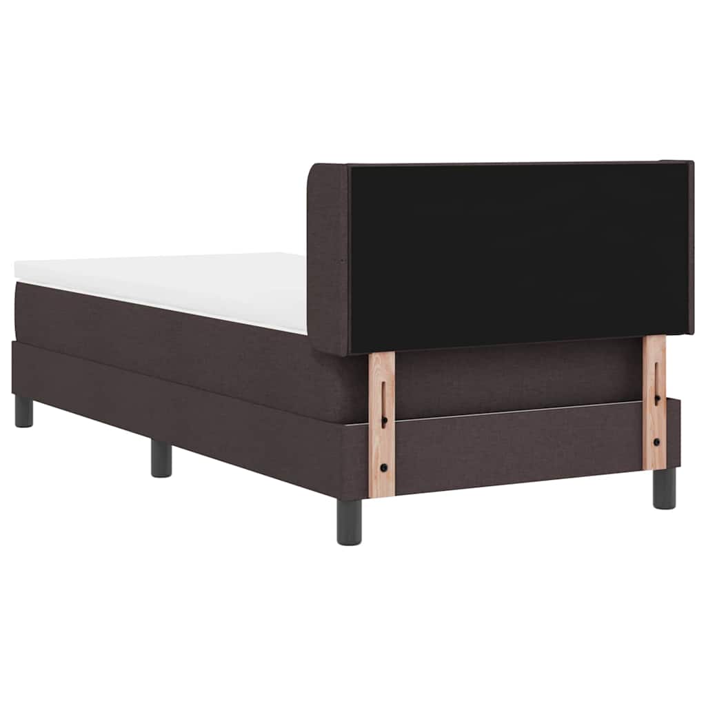 Lit à ressorts avec tête de lit Marron foncé 200 x 100 cm tissu - XIOS