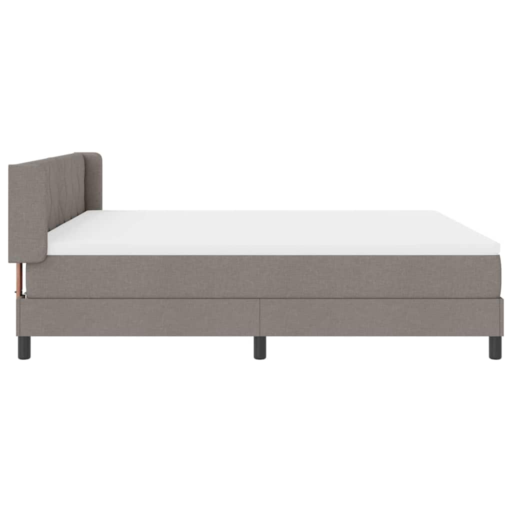 Lit à ressorts avec tête de lit Taupe 200 x 180 cm tissu