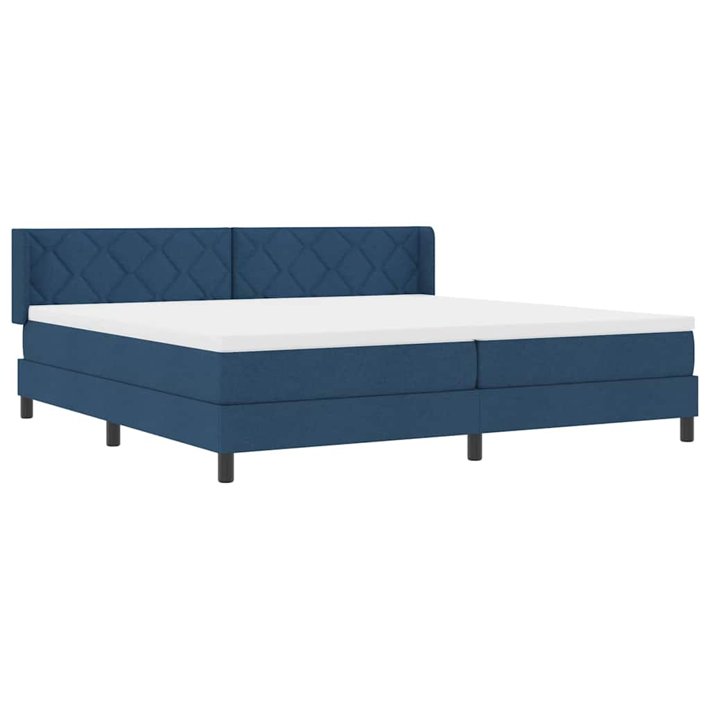 Lit boxspring avec matelas avec matelas Bleu 200 x 200 cm - XIOS