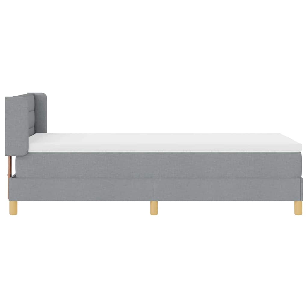 Lit à ressorts avec matelas Gris clair 200 x 80 cm tissu - XIOS