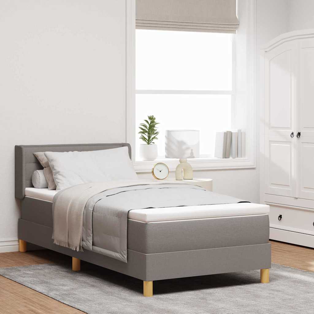 Lit à Ressorts avec matelas Taupe 80 x 200 cm tissu - XIOS