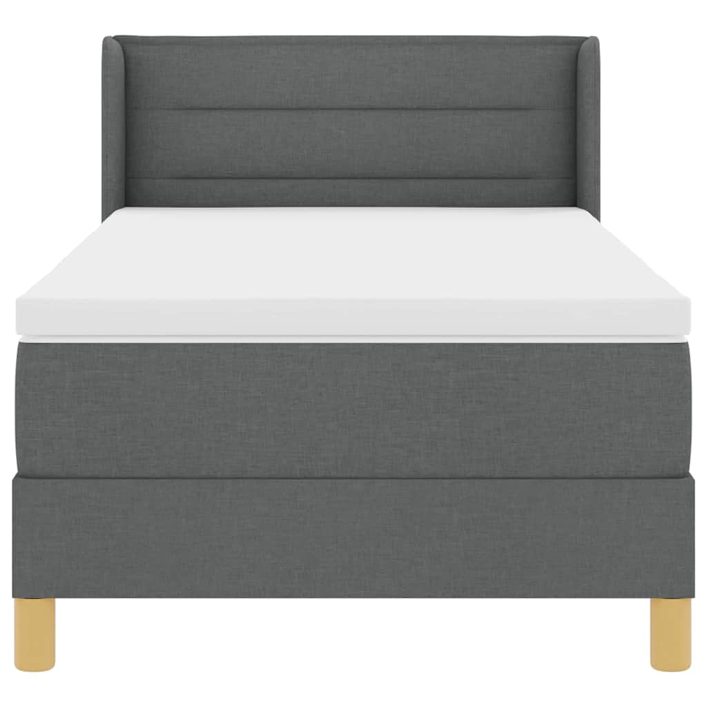 Lit à ressorts avec matelas Gris foncé 190 x 90 cm Polyester - XIOS