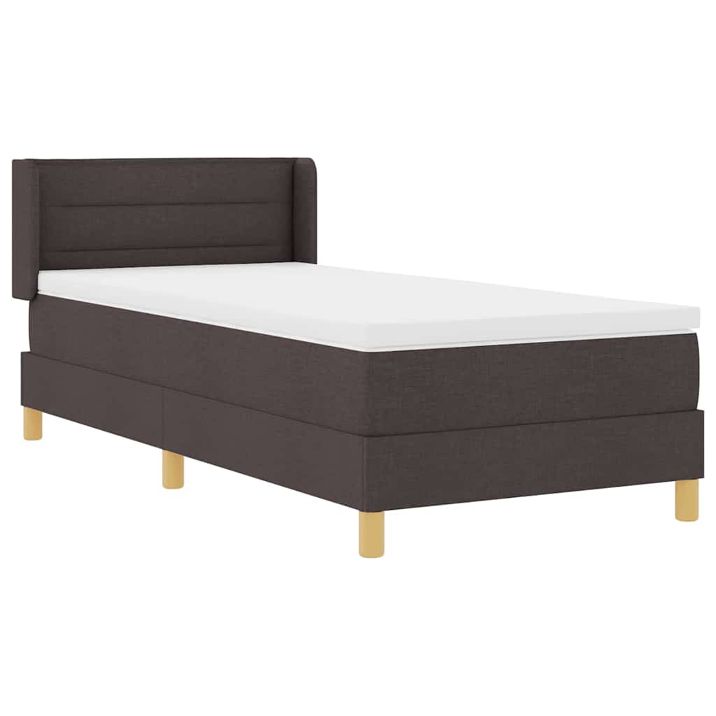 Lit à ressorts avec matelas Marron foncé 190 x 90 cm Polyester - XIOS