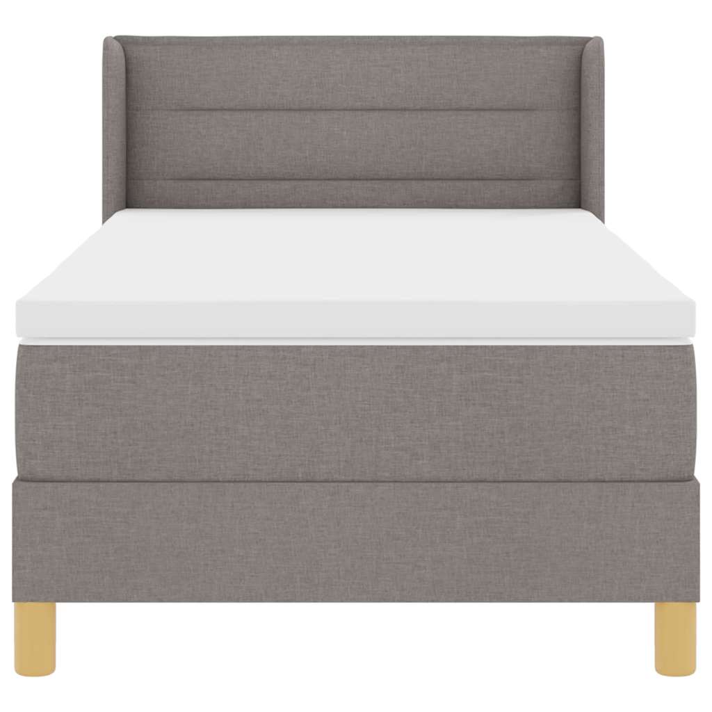 Lit à Ressorts avec matelas Taupe 100 x 200 cm tissu - XIOS